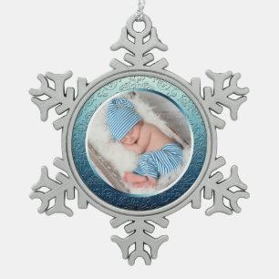 Ornement Flocon De Neige Modèle photo personnalisé Flocon de neige Noël Sno