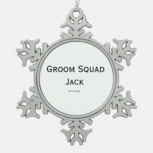 Ornement Flocon De Neige monogramme simple personnalisé ajoutez votre nom m