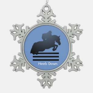 Ornement Flocon De Neige Montrez le cavalier qui franchit un obstacle.
