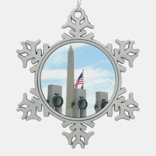 Ornement Flocon De Neige Monument Washington et mémorial de la Seconde Guer (Devant)