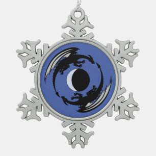 Ornement Flocon De Neige Moon Dragons Imaginaire Design Snowflake Pewter Ch