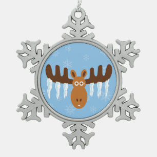 Ornement Flocon De Neige Moose Head_Icicle Antlers_Vacances humoristiques