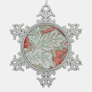 Ornement Flocon De Neige Morris Vintage feuillage et motif floral de style 
