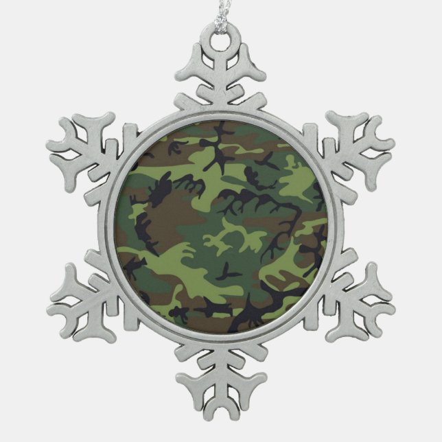 ORNEMENT FLOCON DE NEIGE MOTIF CAMOFLAUGE (Devant)