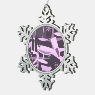 Ornement Flocon De Neige Motif de cocktail Martini Rétro Atomic 50s