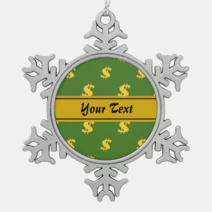 Ornement Flocon De Neige Motif de signe dollar Ornement