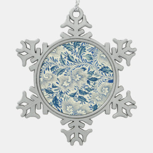 Ornement Flocon De Neige Motif Floral bleu Antique Design asiatique