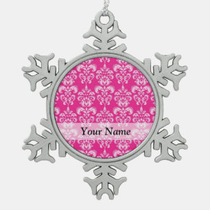 Ornement Flocon De Neige Motif humide rose chaud