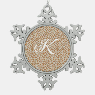 Ornement Flocon De Neige Motif peau de panthère monogrammé nom lettre