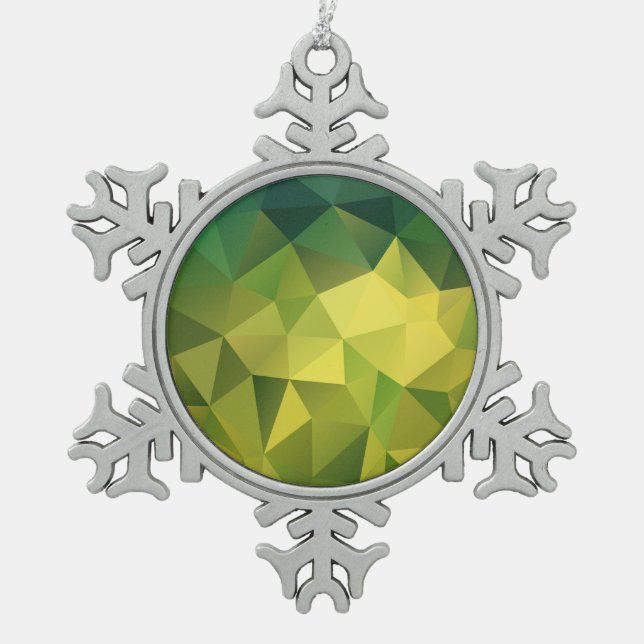 Ornement Flocon De Neige Motif vert jaune (Devant)