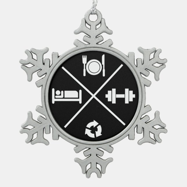 Ornement Flocon De Neige Motivation de gymnase de Bodybuiding (Devant)