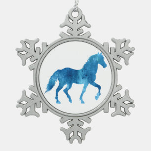 Ornement Flocon De Neige Mustang silhouette - Choisir la couleur arrière - 