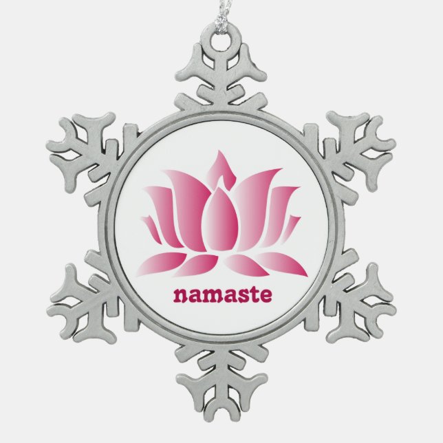 Ornement Flocon De Neige namaste rose de lotus de yoga (Devant)