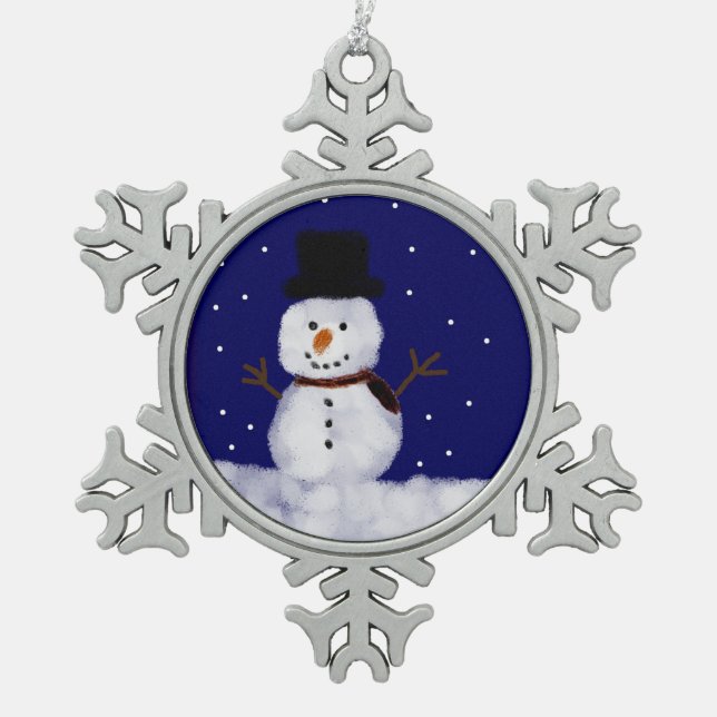 Ornement Flocon De Neige Neige Le Snowman (Devant)