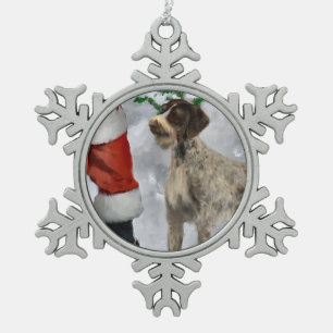 Ornement Flocon De Neige Noël à poils durs allemand d'indicateur