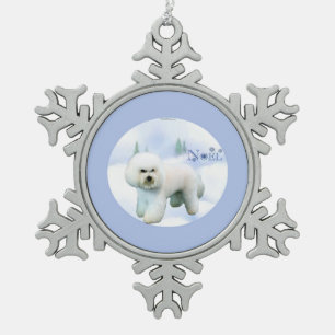 Ornement Flocon De Neige Noel Bichon Frise