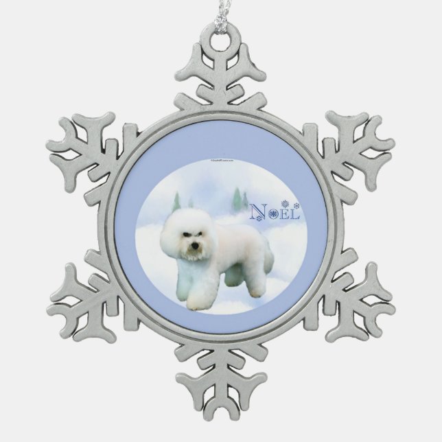 Ornement Flocon De Neige Noel Bichon Frise - Customisé (Devant)