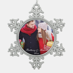 Ornement Flocon De Neige Noël Couple Photo Ornament Année WSf
