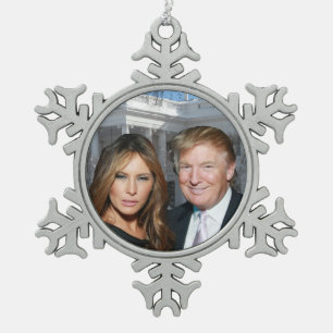 Ornement Flocon De Neige Noël d'atout : Donald et Melania