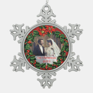 Ornement Flocon De Neige Noël de guirlande de houx le ęr ornementent