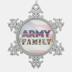 Ornement Flocon De Neige Noël de la famille de l'armée