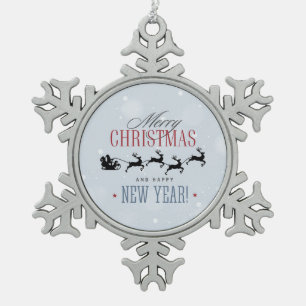 Ornement Flocon De Neige Noël de Santa and his Flying