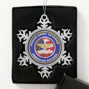 Ornement Flocon De Neige Noël des vétérans de l'aviation de l'armée