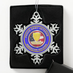 Ornement Flocon De Neige Noël des vétérans du général adjudant de l'armée