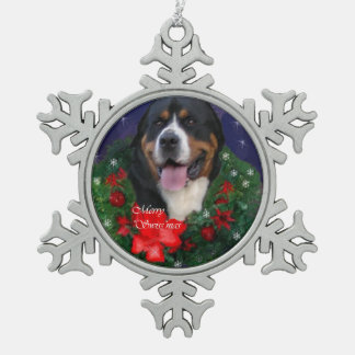 Ornement Flocon De Neige Noël du Grand Chien de montagne suisse