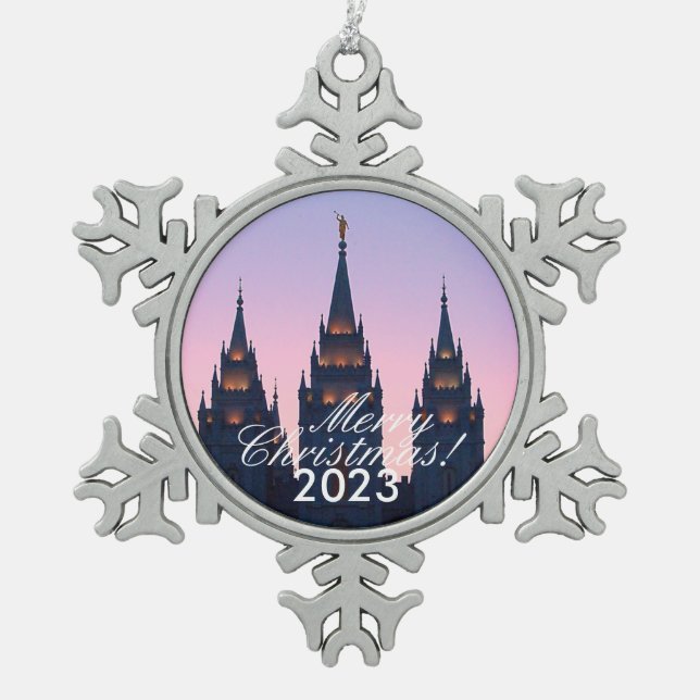 Ornement Flocon De Neige Noël du temple SLC (Devant)