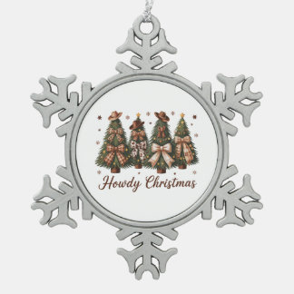 Ornement Flocon De Neige Noël Howdy Western Arbre de Noël Léopard Nœud