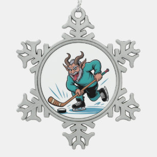 Ornement Flocon De Neige Noël Joue au Hockey sur Glace Spooky Noël Sport