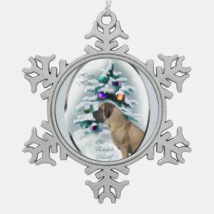Ornement Flocon De Neige Noël mastiff anglais