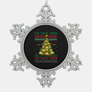 Ornement Flocon De Neige Noël mexicain, taco mexicain de Noël, mexicaine