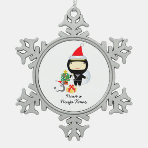 Ornement Flocon De Neige Noël mignon de Ninja