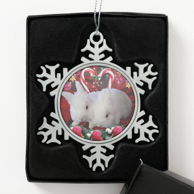 Ornement Flocon De Neige Noël pour Bunnies (Boîte)