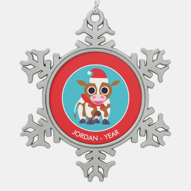 Ornement Flocon De Neige Noël Reba la vache (Devant)