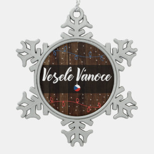 Ornement Flocon De Neige Noël tchèque de Veselé Vánoce Joyeux, style