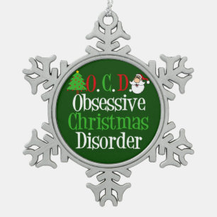 Ornement Flocon De Neige Noël vert drôle