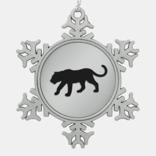 Ornement Flocon De Neige Noir Panther Xmas