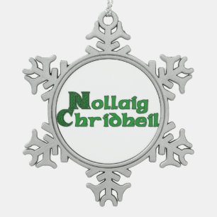 Ornement Flocon De Neige Nollaig Chridheil - ornement écossais de Noël