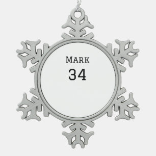 Ornement Flocon De Neige nom de l'équipe ajouter nom du joueur date sports