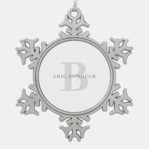 Ornement Flocon De Neige Nom moderne élégant et monogramme