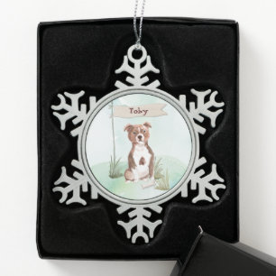 Ornement Flocon De Neige Nom personnalisé Staffordshire Bull Terrier chien 