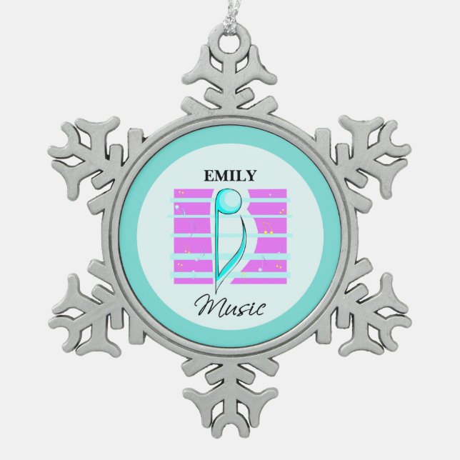 Ornement Flocon De Neige Note de félicitations, Performance musicale (Devant)