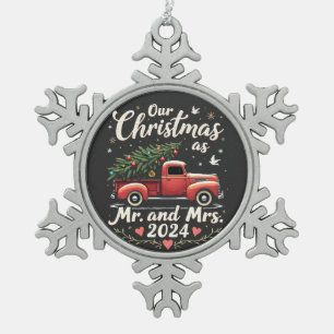 Ornement Flocon De Neige Notre Noël en tant que M. et Mme 2024 Couples asso