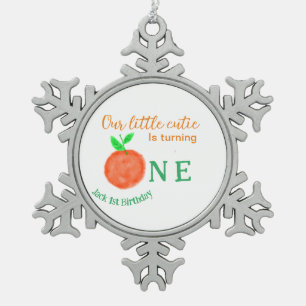 Ornement Flocon De Neige Notre petite cuite orange un agrumes d'anniversair
