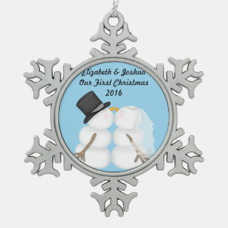 Ornement Flocon De Neige Notre premier Fiançailles de Mariage marié de Noël