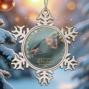 Ornement Flocon De Neige Notre Premier Noël En Tant Que Grand-Parents Ornem