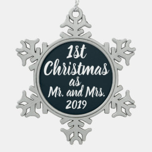 Ornement Flocon De Neige Notre premier Noël en tant que Monsieur et Madame
